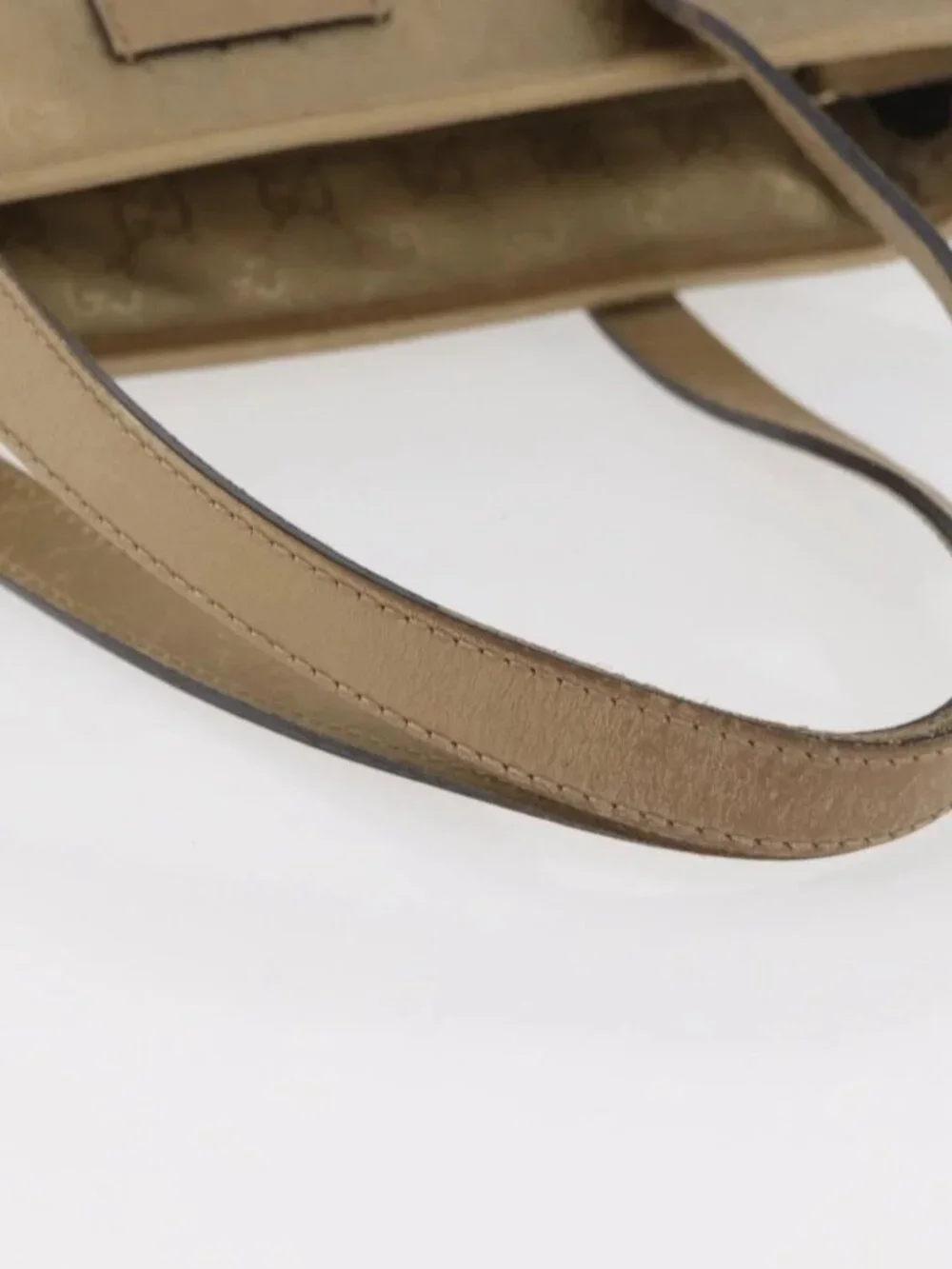GUCCI GG Implementation Tote Bag PVC Gold 211138 Auth 175419